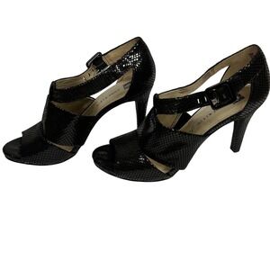 Anne Klein Open Toe Iflex Akouray Black Sparkly Heels Size 9M